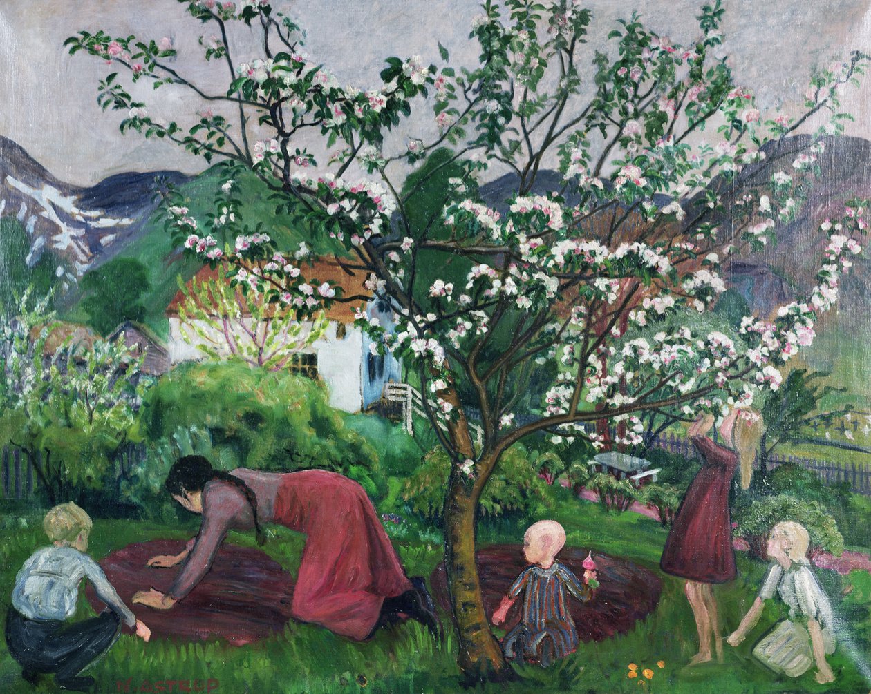 Bahçede, c.1914-15 (tuval üzerine yağlı boya) by Nikolai Astrup