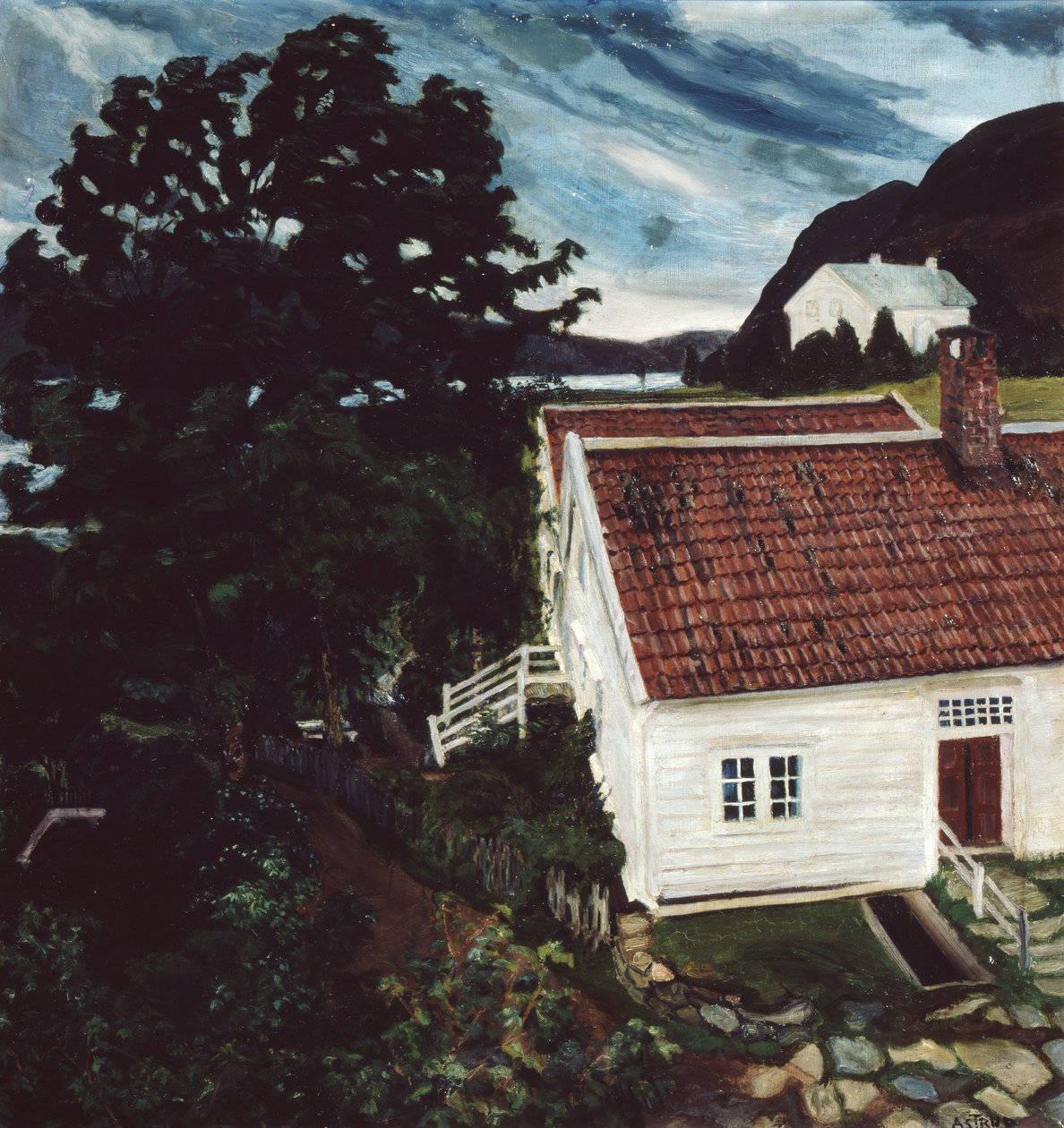 Jolster, yeni ve eski papaz evi by Nikolai Astrup