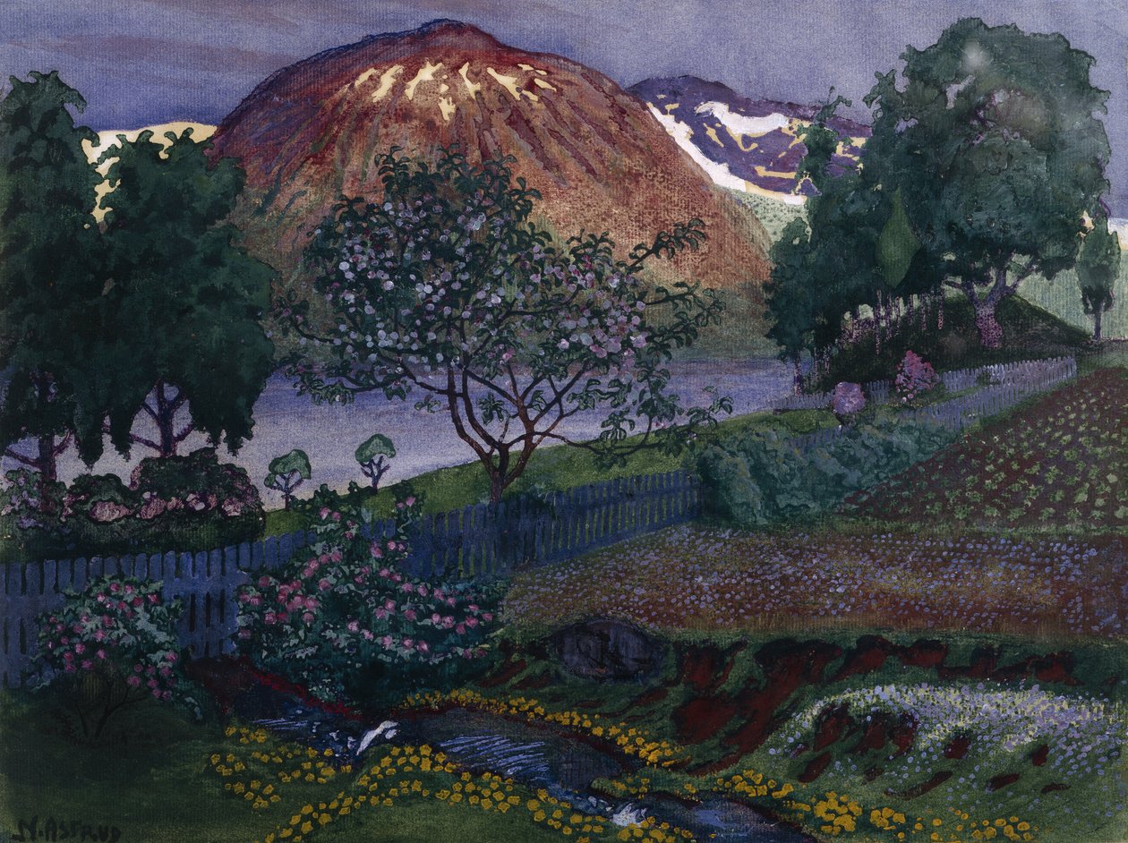 Bahçede Temmuz gecesi (tuval üzerine yağlı boya) by Nikolai Astrup