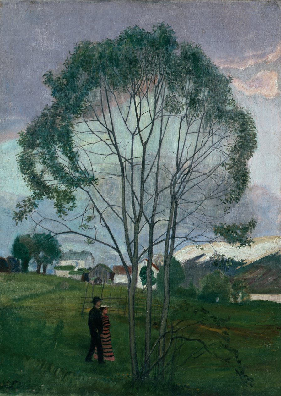 Haziran gecesi ve solgun ağaç by Nikolai Astrup