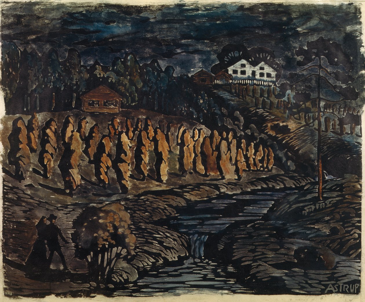 Bir direk üzerinde büyük kasnaklar by Nikolai Astrup