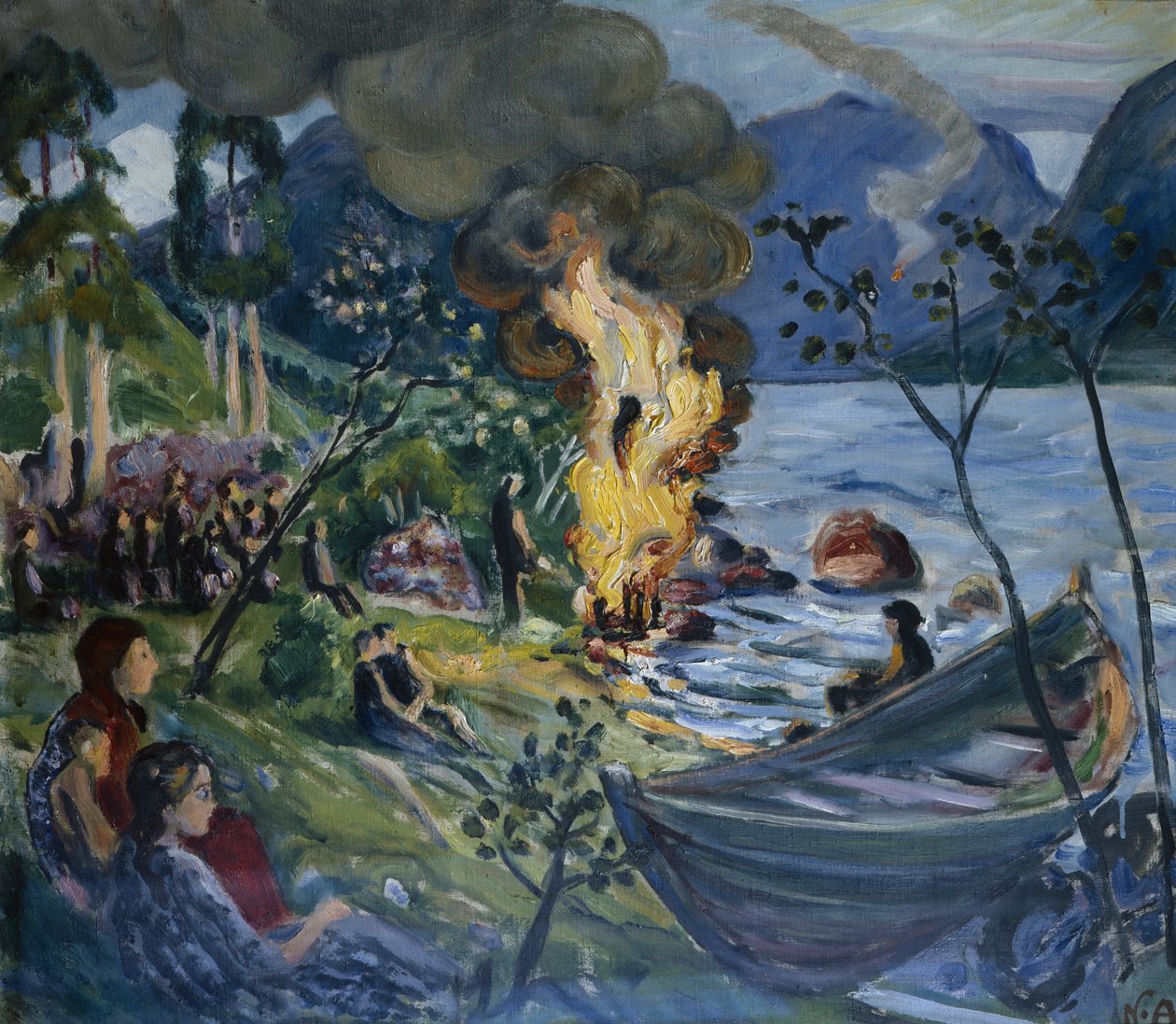 Yaz ortası dördü, Jølster sularında (tuval üzerine yağlı boya) by Nikolai Astrup