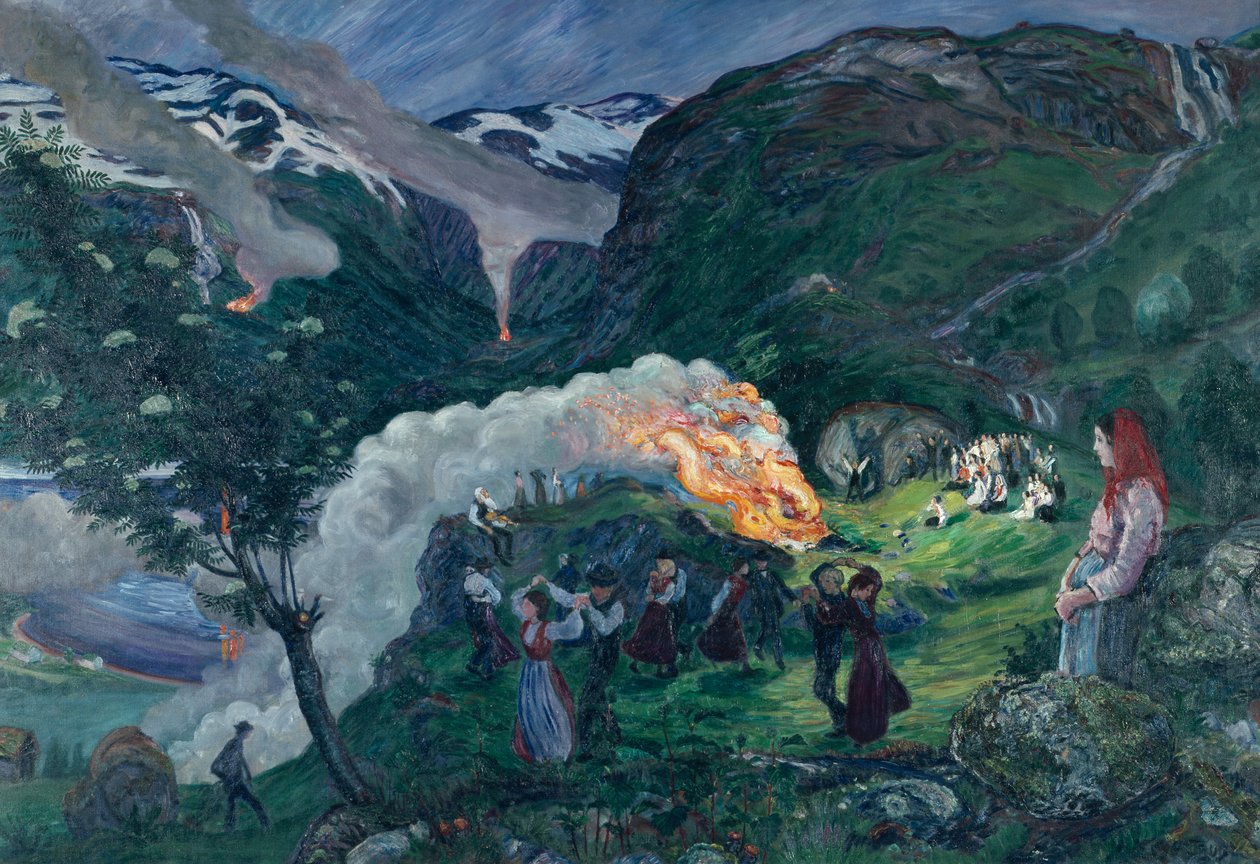 Yaz ortası gecesi, yaz ortası ateşi by Nikolai Astrup