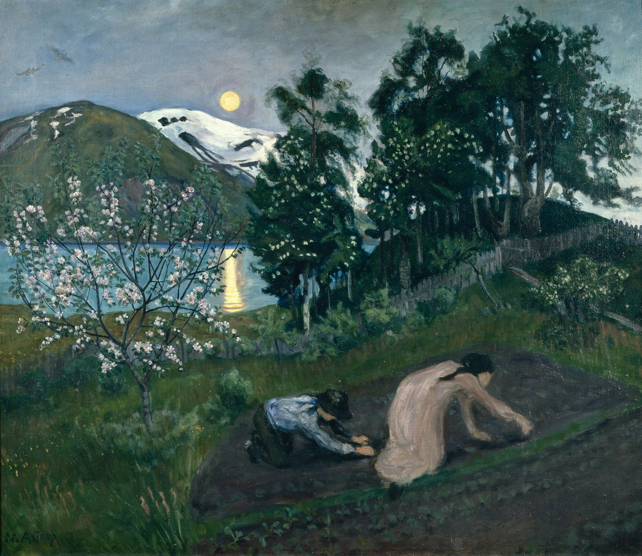 Bahçede Bahar Gecesi by Nikolai Astrup