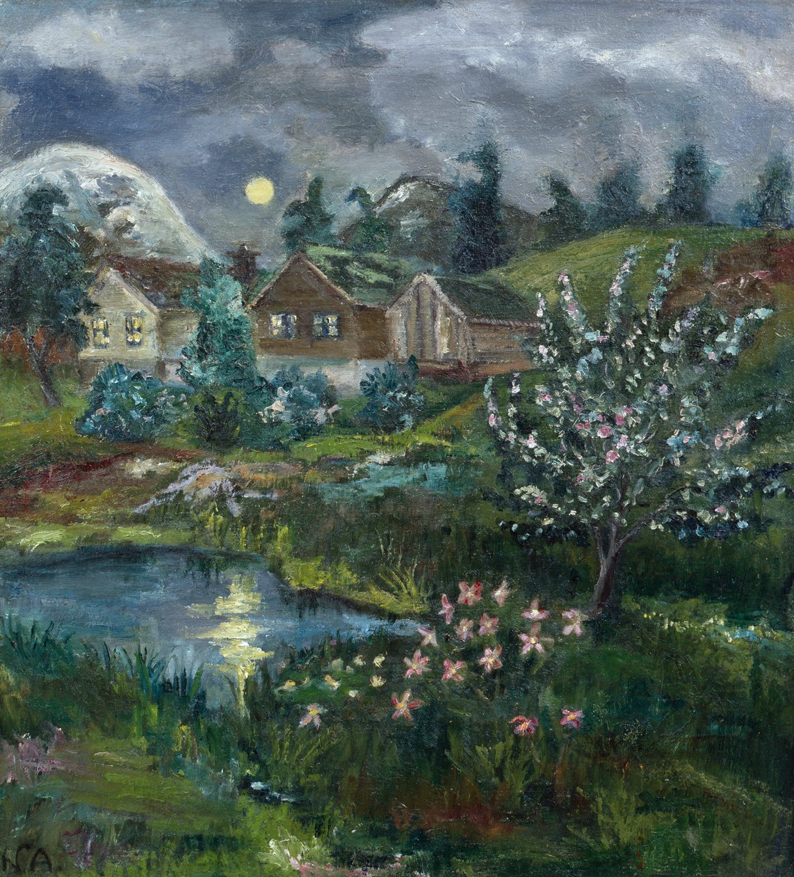 Dolunay ile bahar gecesi by Nikolai Astrup