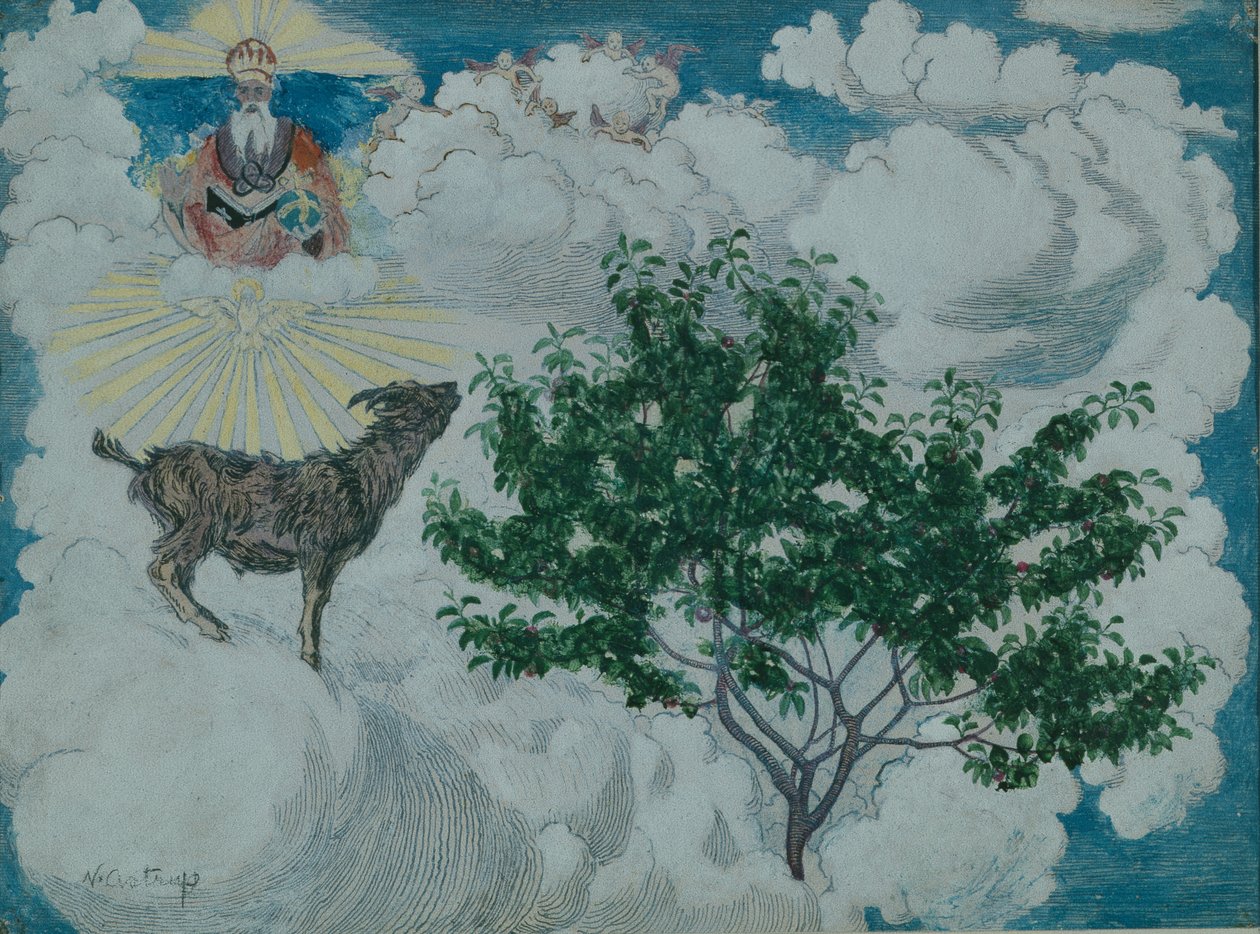Cennete Gelen Keçi (tuval üzerine yağlı boya) by Nikolai Astrup