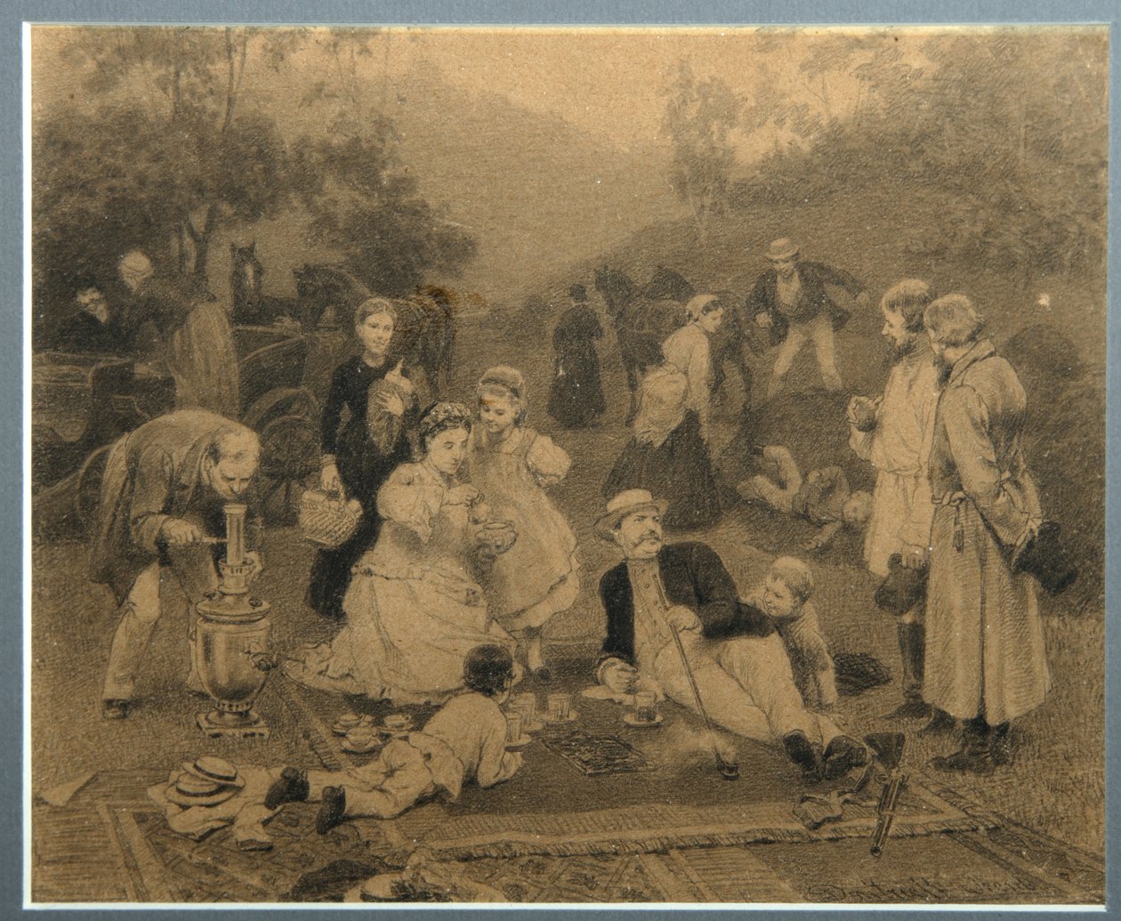 Toprak Sahibi Çay Partisi by Nikolai Dmitrievich Dmitriev Orenburgsky