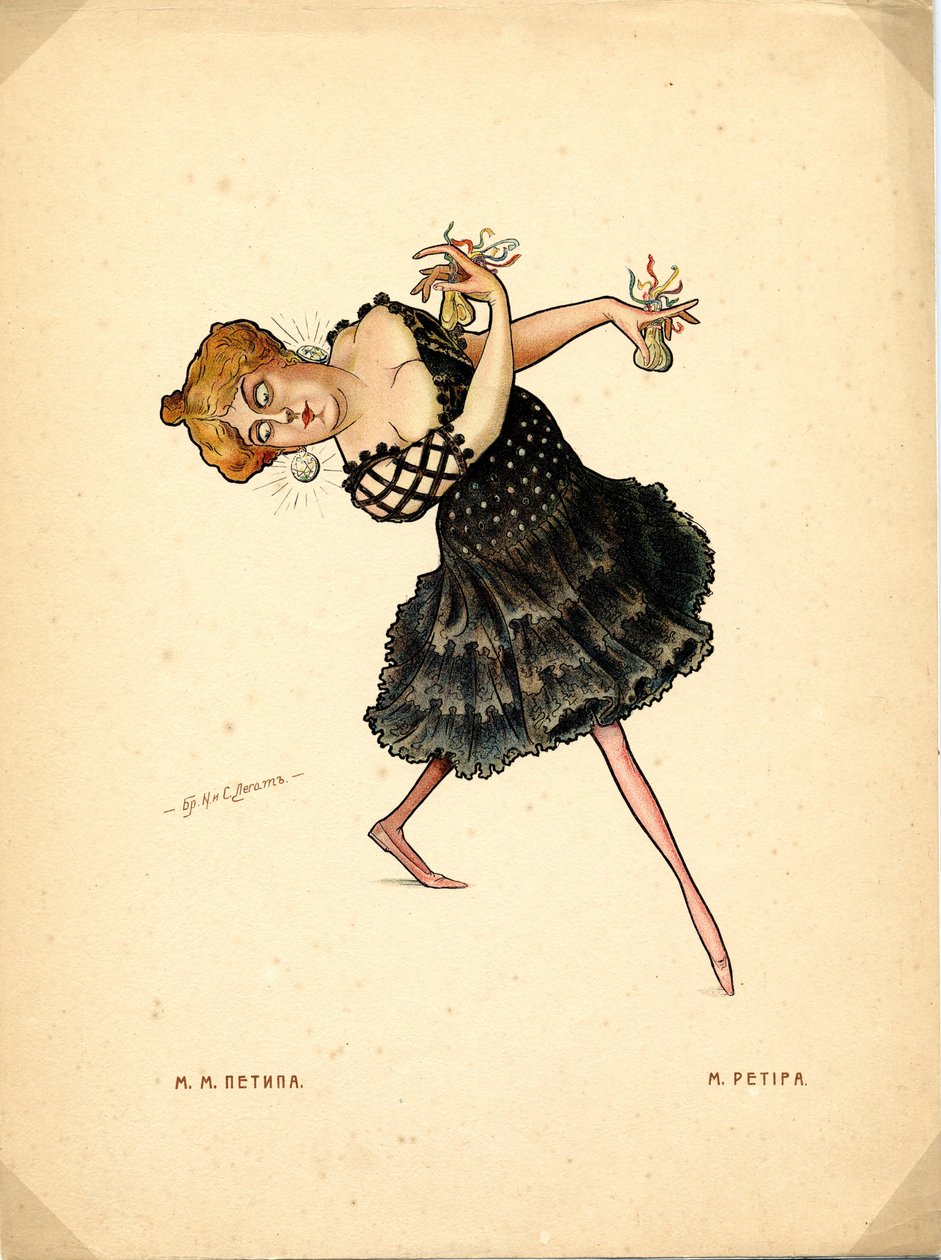 Bale dansçısı Marie Petipa: Karikatürlerle Rus Balesi, 1902-1905 by Nikolai Gustavovich Legat