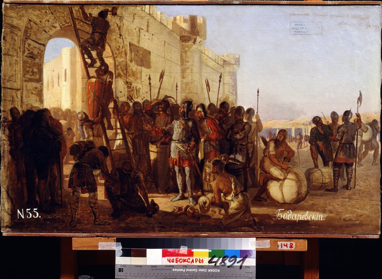 Prens Oleg, kalkanını Konstantinopolis