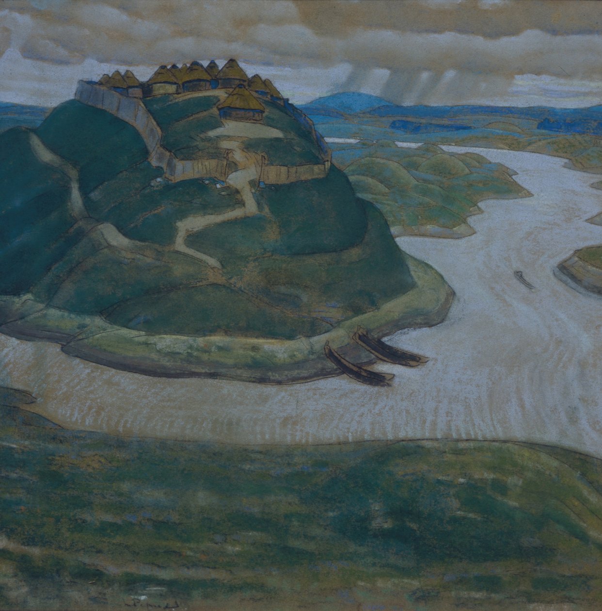 Gorodishche Eski Slav müstahkem yerleşim by Nikolai Konstantinowitsch Roerich