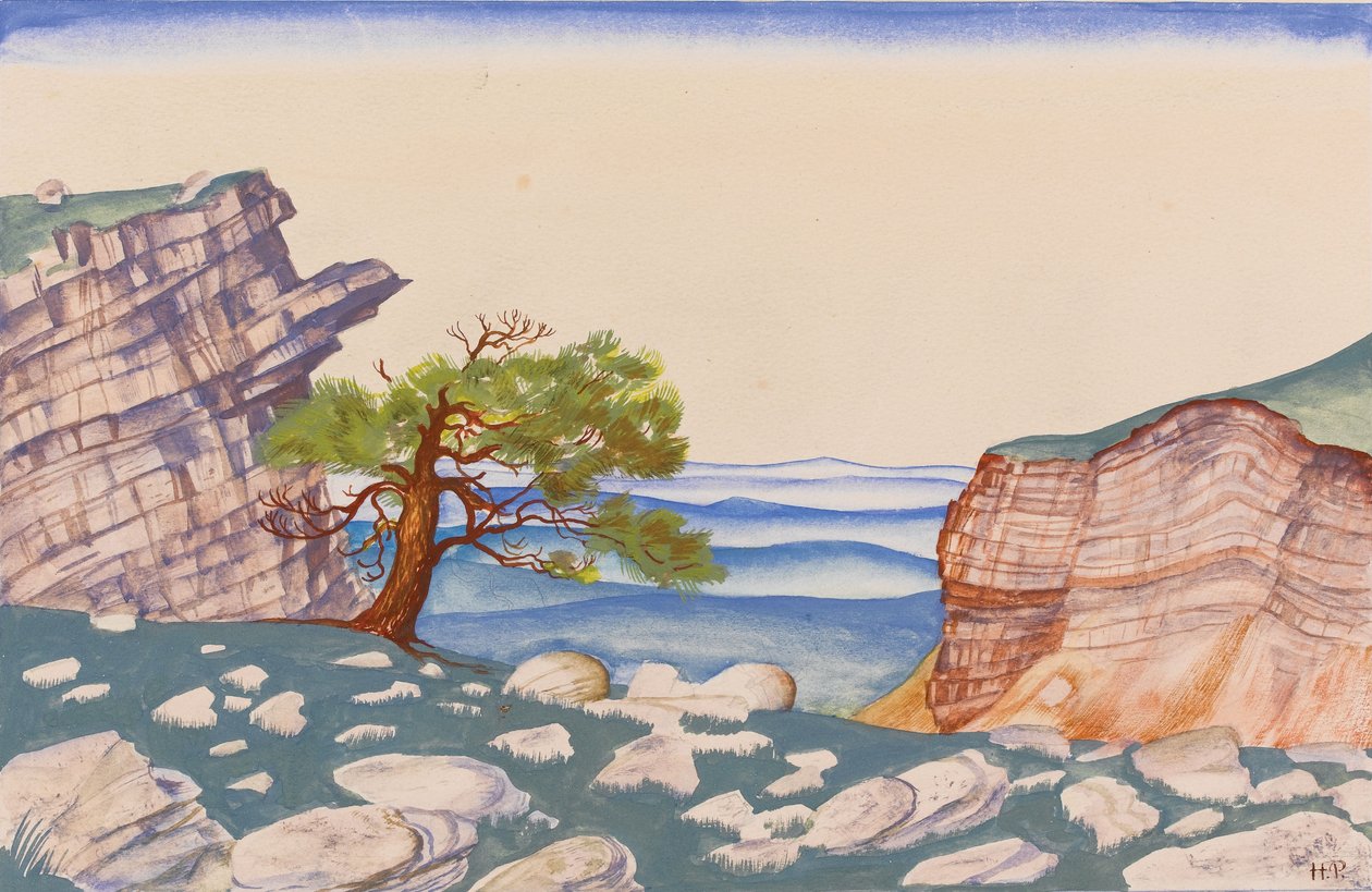 Bale için sahne tasarımı Bahar Ayini Le Sacre du Printemps, I. Stravinsky by Nikolai Konstantinowitsch Roerich