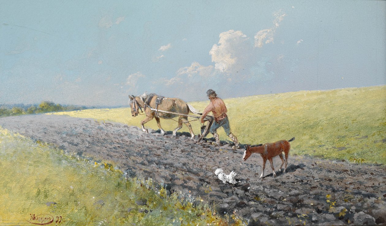 Tarlayı Sürmek, 1899 by Nikolai Nikolayevich Karasin
