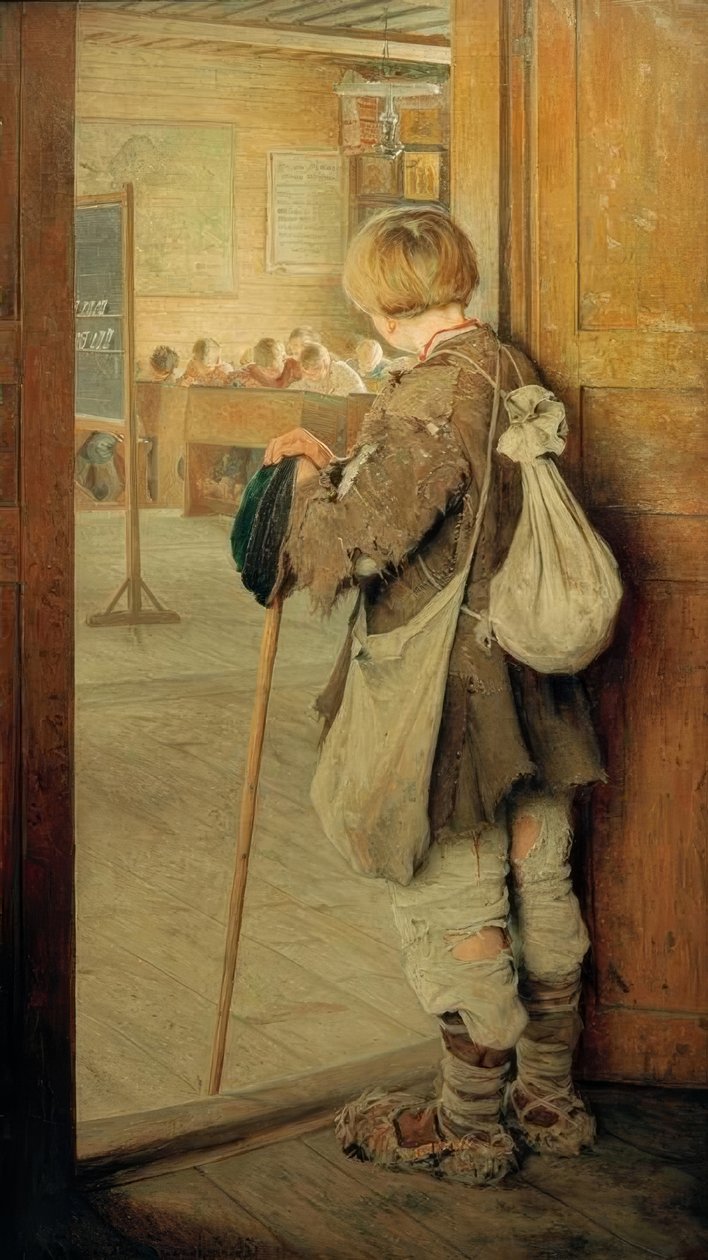 okul kapısında by Nikolai P. Bogdanow Bjelski