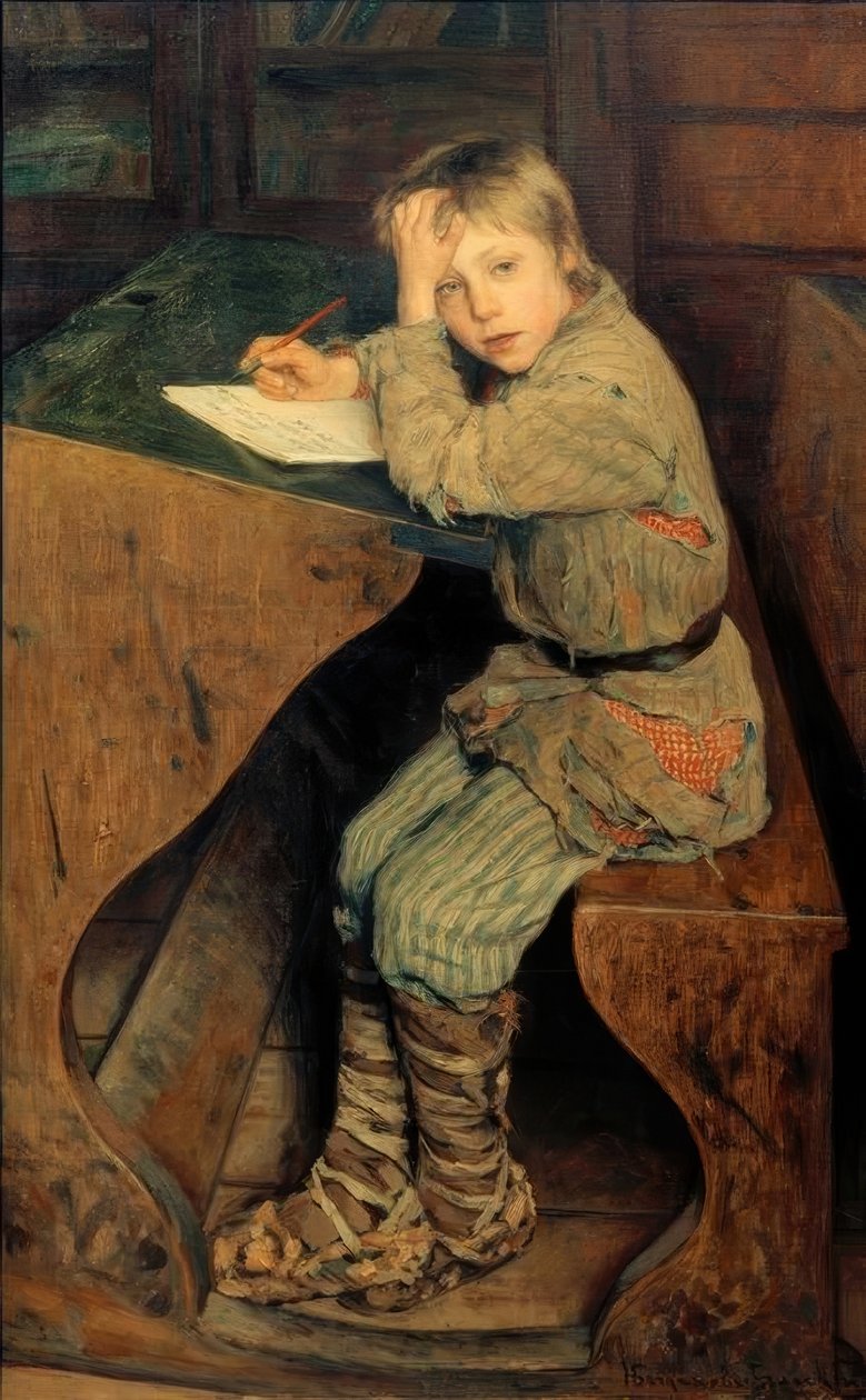 Pazar günleri bir köy okulunda by Nikolai P. Bogdanow Bjelski