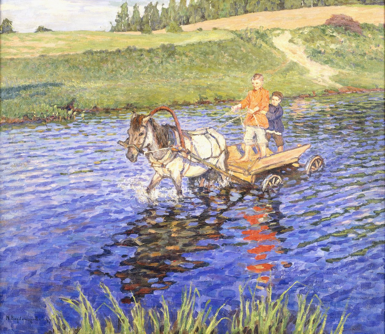Nehri geçmek by Nikolai Petrovich Bogdanov Belsky