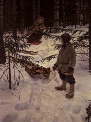 Yakacak Odun Toplama, Rusya by Nikolai Petrovich Bogdanov Belsky
