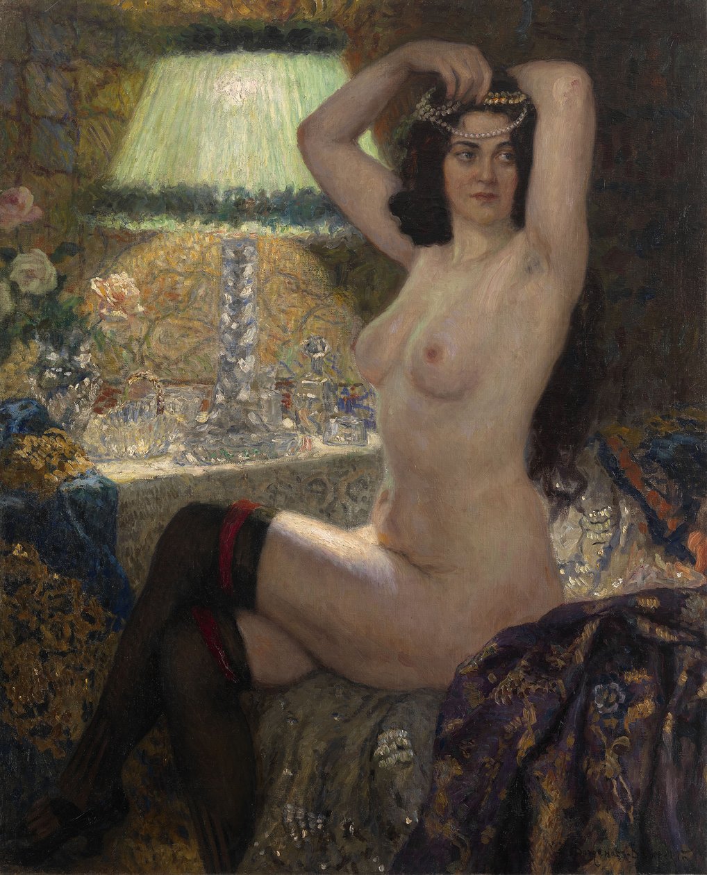 Yeşil Lambanın Yanında by Nikolai Petrovich Bogdanov Belsky