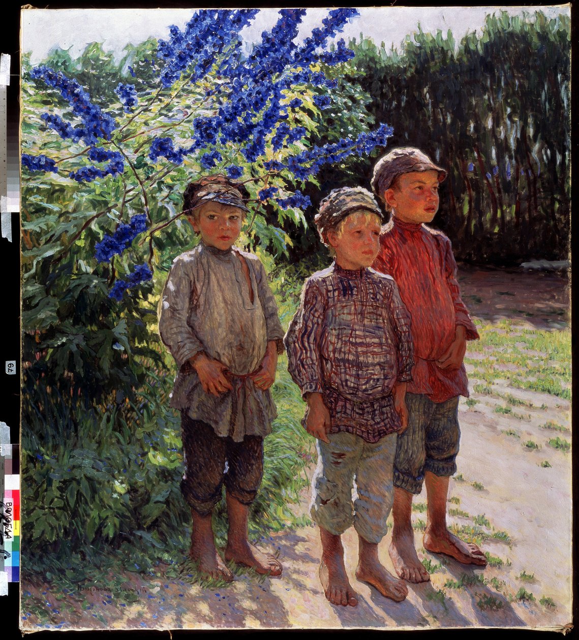 Garcons paysans (Köylü çocuklar). Peinture de Nikolai Petrovich Bogdanov Belsky (Bogdanov-Belsky) (Bogdanov Belski) (Bogdanov-Belski) (1868-1945). huile sur toile by Nikolai Petrovich Bogdanov Belsky