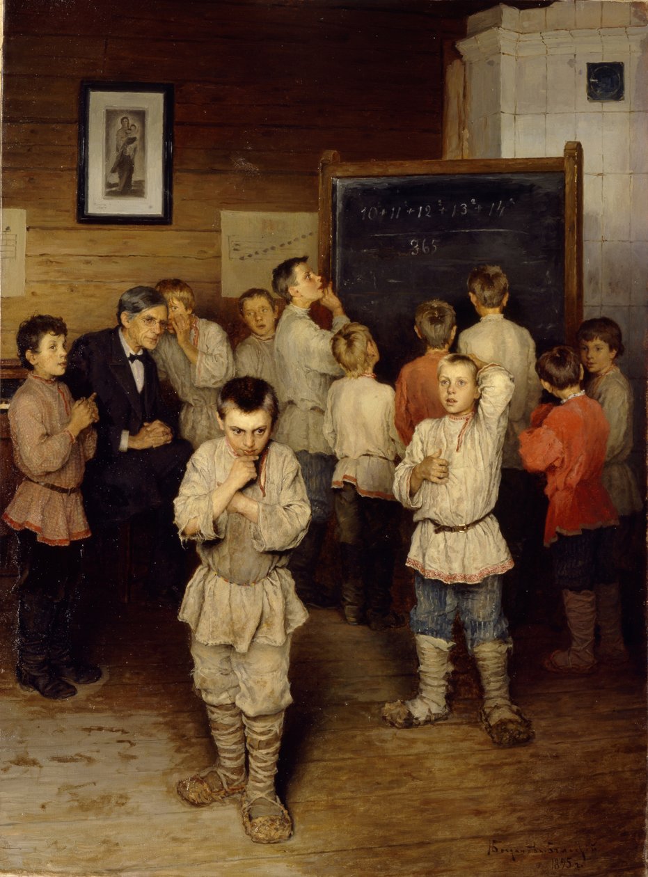 İlkokulda zihinsel hesaplama, 1895 by Nikolai Petrovich Bogdanov Belsky