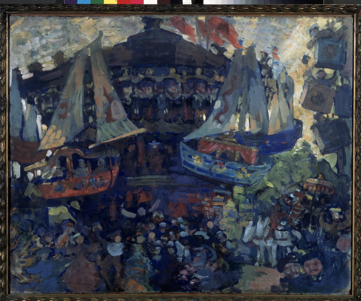 Manege (atlıkarınca). Oeuvre de Nikolai Nikolayevich Sapunov (Sapounov) (1880-1912), kartondan tempera by Nikolaj Nikolaevic Sapunov