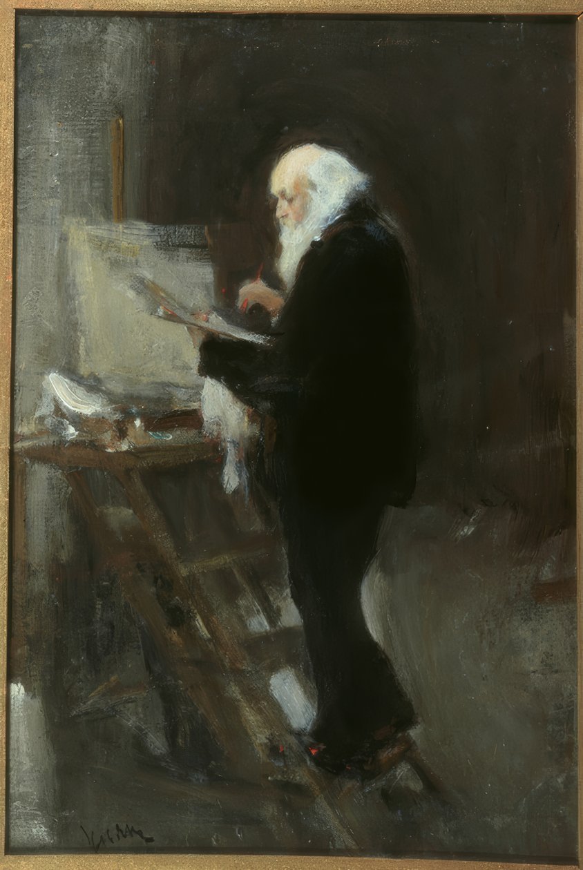 Ressam Nikolai Gay iş başında by Nikolaj Pawlowitsch Uljanow