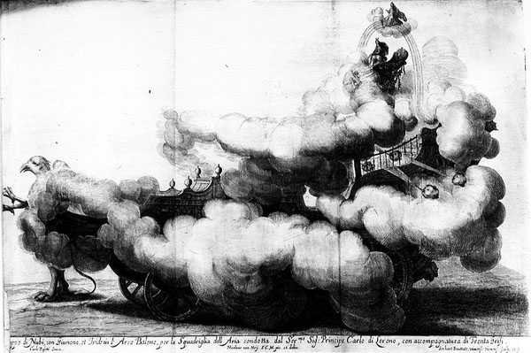 Gerard Bouttats (d.1630) tarafından oyulmuş, griffinler tarafından çizilen ve Carlo di Loreno tarafından kullanılan bir araba by Nikolaus van Hoy