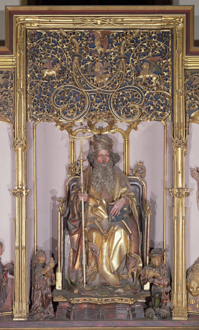 Isenheim Altarpiece, Saint Anthony the Hermit, c.1490 (ahşap üzerine altın boya) by Nikolaus Hagenauer