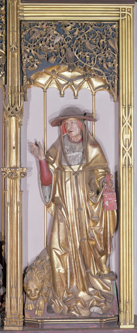 Isenheim Altarpiece, Saint Jerome, c.1490 (ahşap üzerine altın boya) by Nikolaus Hagenauer