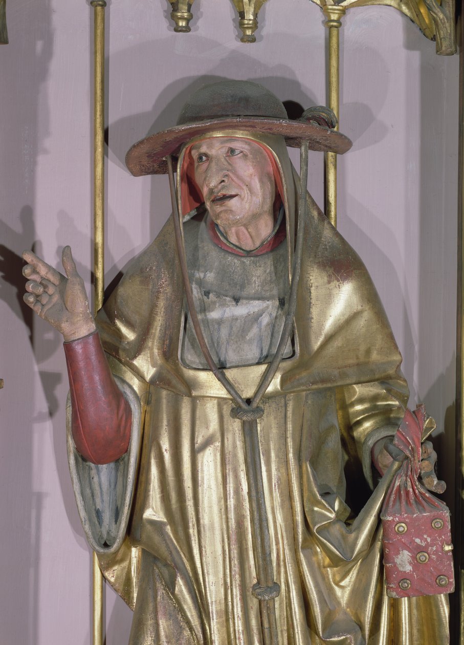 Isenheim Altarpiece, Saint Jerome, Saint Jerome detayı, ahşap üzerine c.1490 boya by Nikolaus Hagenauer