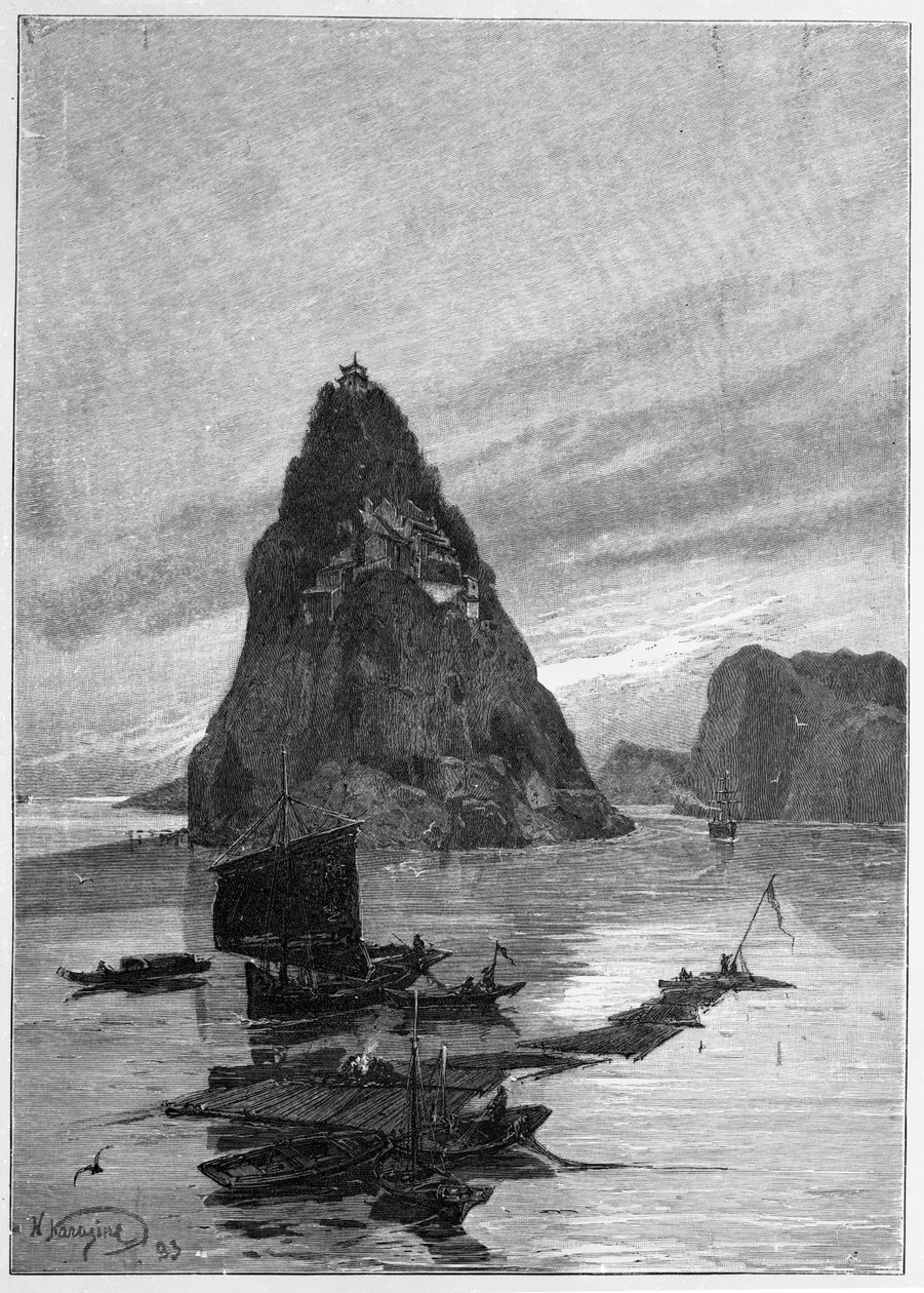 Yangtze Nehri üzerindeki Küçük Yetim Kayası, 1893 by Nikolai Nikolaevich Karazin