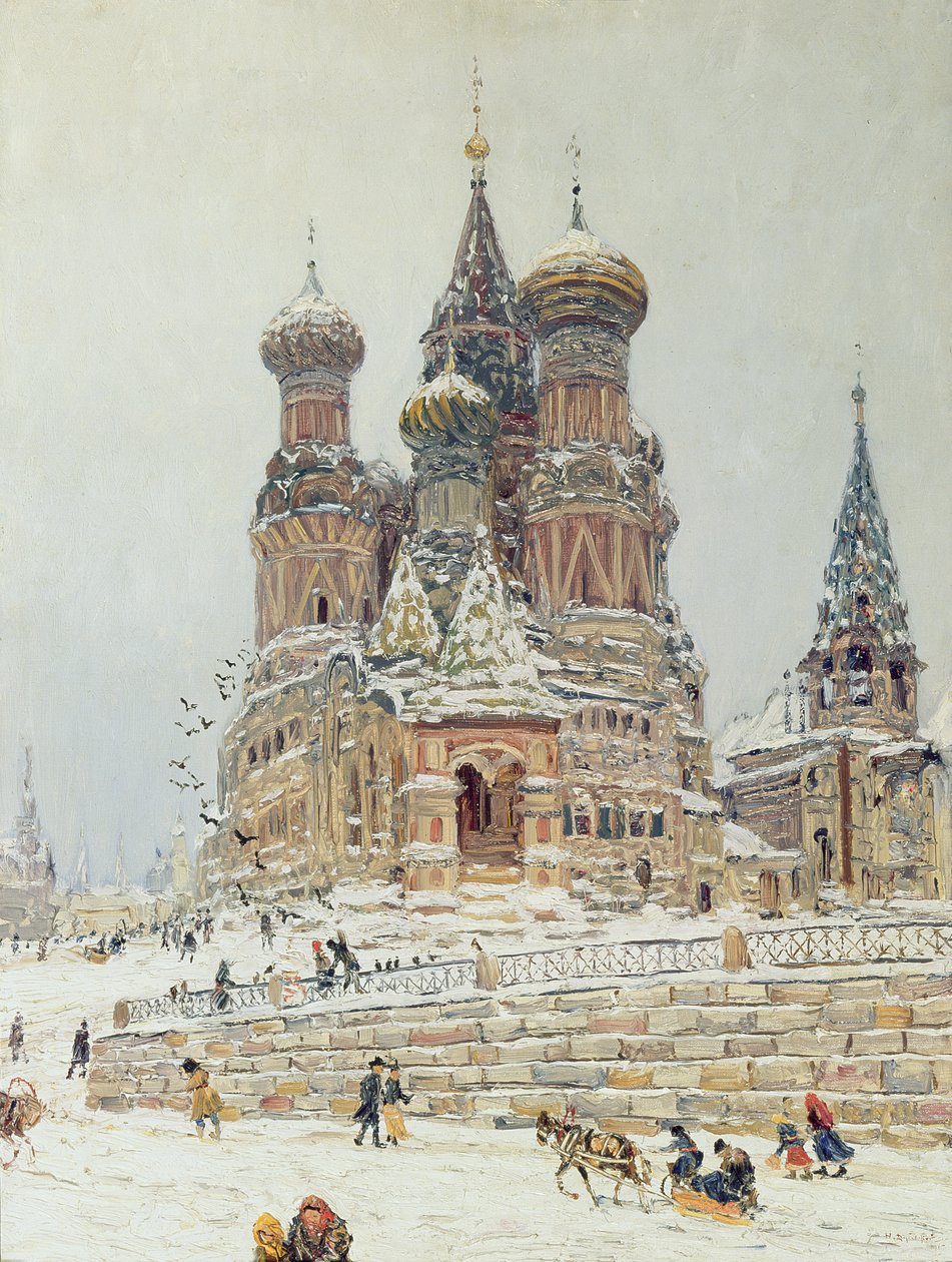 Aziz Basil Katedrali, Kızıl Meydan, Moskova, c.1917 by Nikolay Nikanorovich Dubovskoy