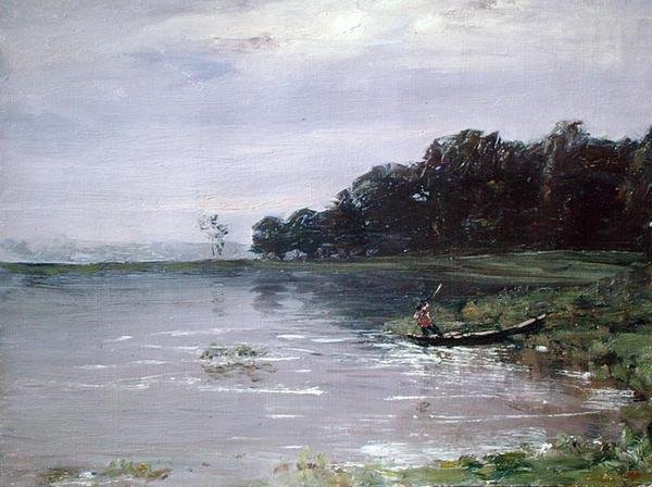 Tekne ile Manzara, Akşam by Nikolay Nikanorovich Dubovskoy