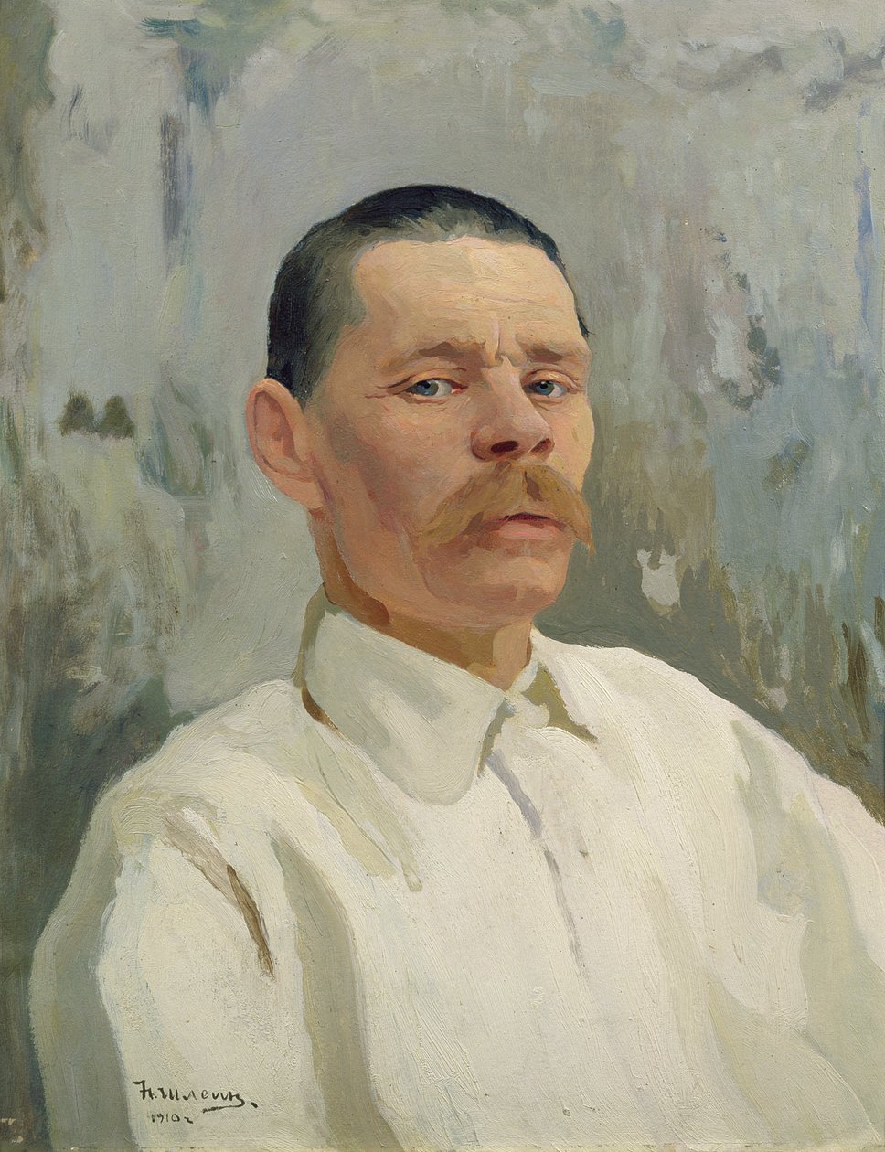 Maksim Gorki'nin Portresi (1868-1939) 1910 (tuval üzerine yağlı boya) by Nikolay Pavlovich Shlein