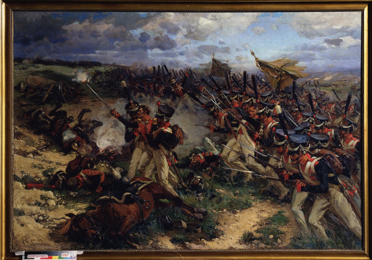 Borodino Muharebesi'nde (veya Moskova Muharebesi) Litvanya birlikleri by Nikolay Semenovich Samokish