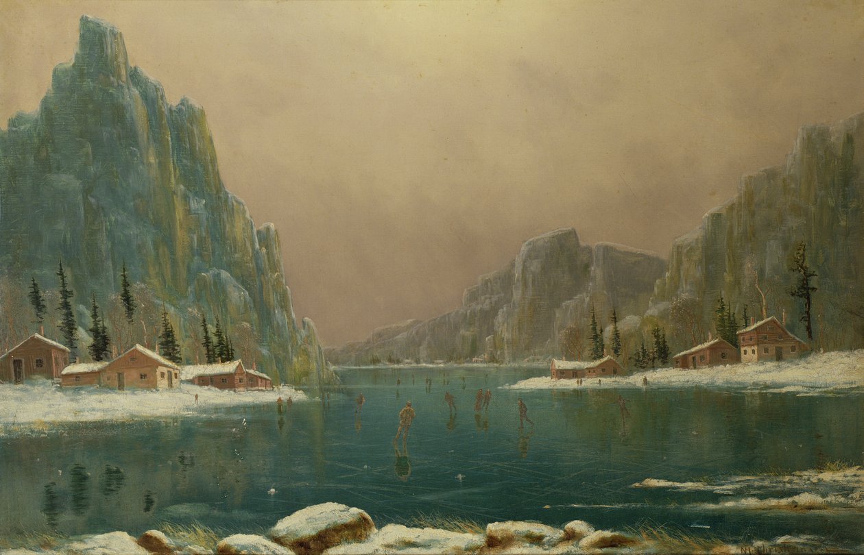 Gölde Buz Pateni Yapan Figürler by Nils Hans Christiansen