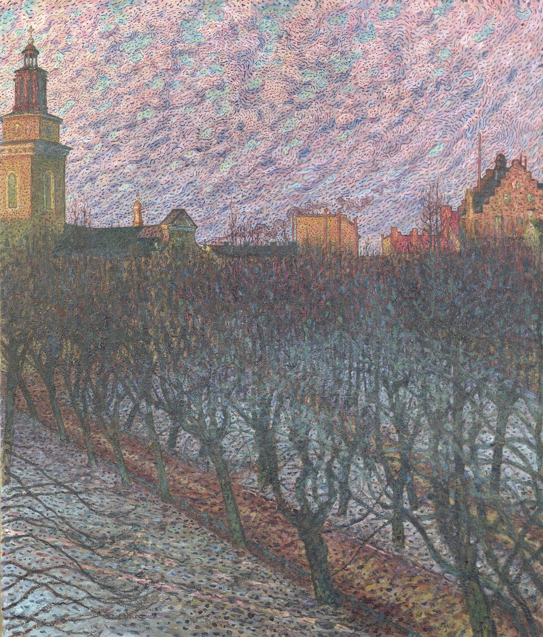 Maria Magdalena Kilisesi Üzerinde Akşam Güneşi Stockholm, 1902 by Nils Kreuger