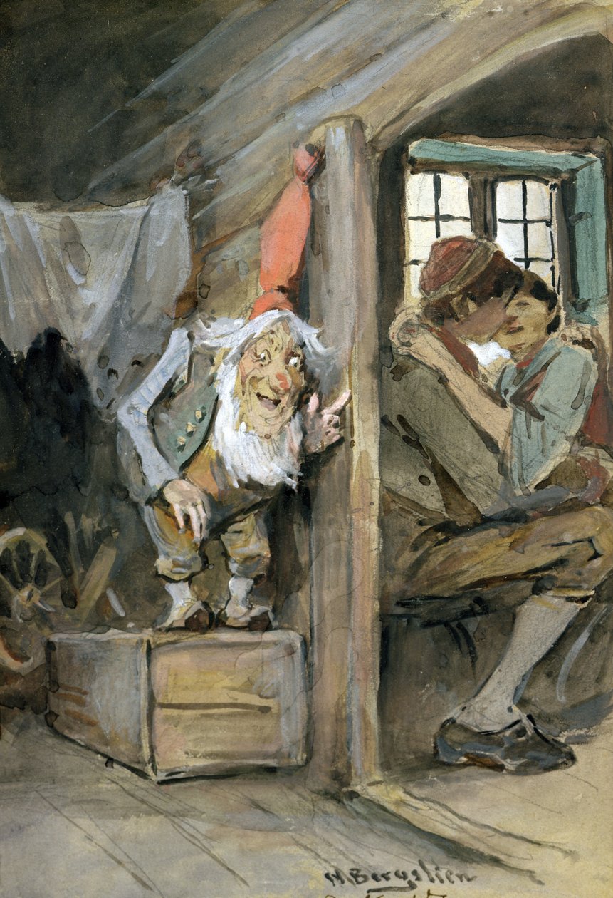 Gizlenmek (kağıt üzerine sulu boya) by Nils Bergslien