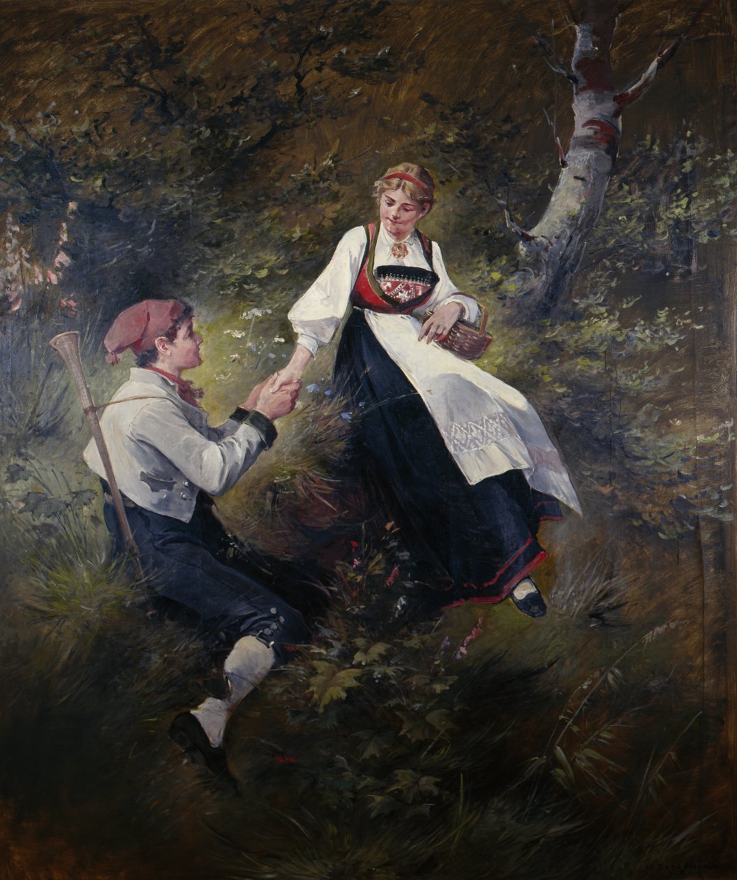 Genç Aşk (tuval üzerine yağlı boya) by Nils Bergslien