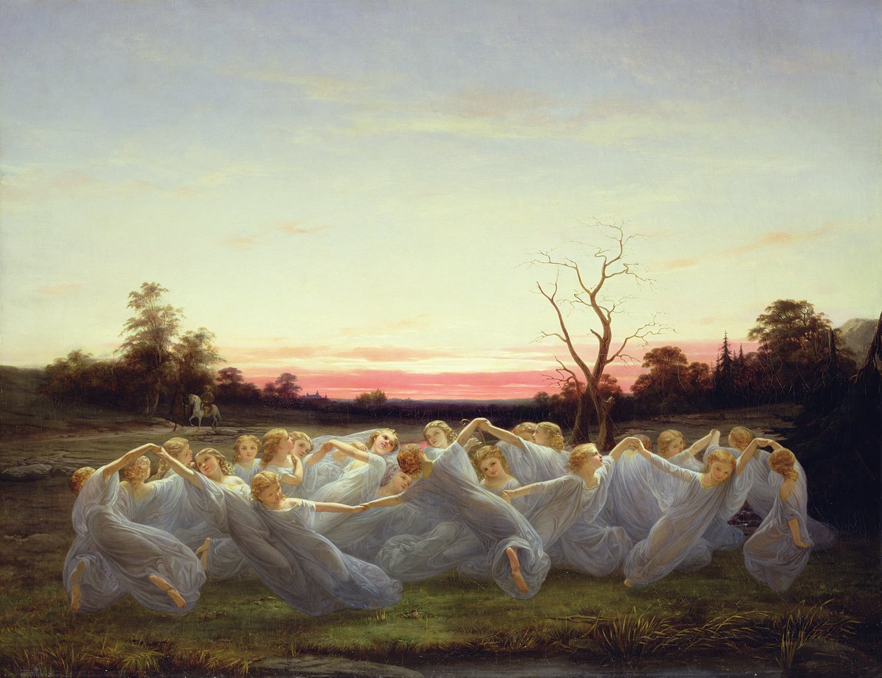 Çayırın Perileri, 1850 tuval üzerine yağlı boya by Nils Blommer