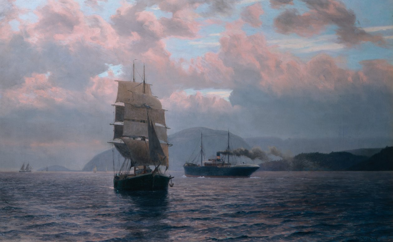 Drøbak girişinde buluşma by Nils Hansteen