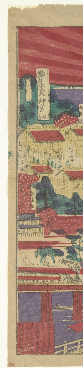 Ise Ise meisho junro no zu'daki ünlü yerler için rota haritası (nesne üzerindeki başlık) by Nishida Shinshichi
