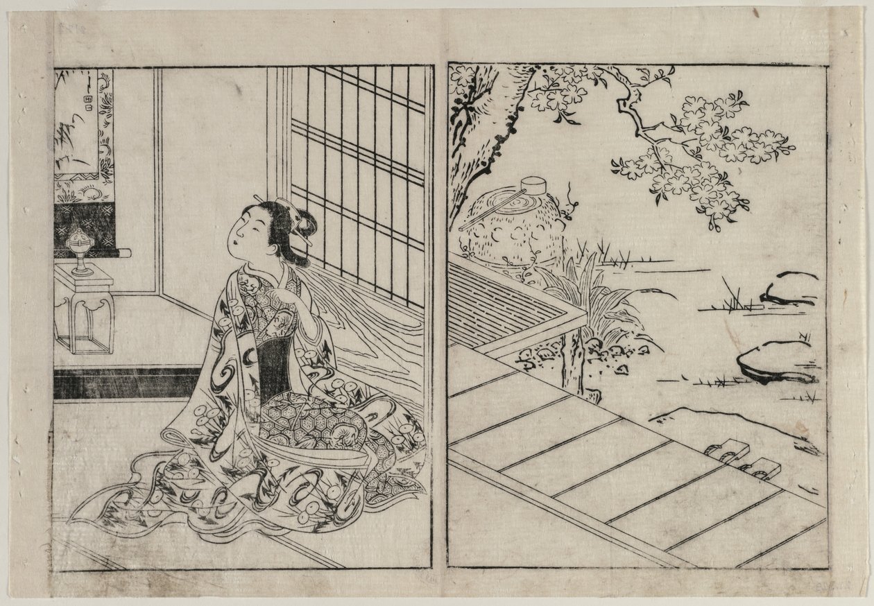 Asma Parşömene Bakan Kadın, c. 1740