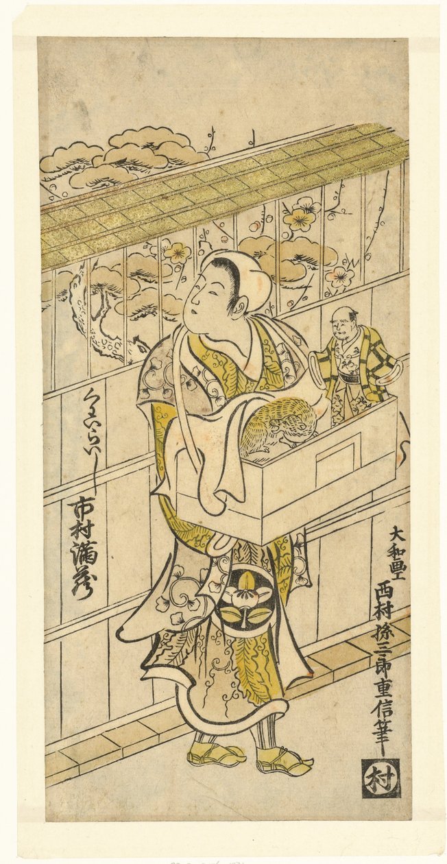 Kuklacı olarak aktör Ichikawa Manzo by Nishimura Shigenobu