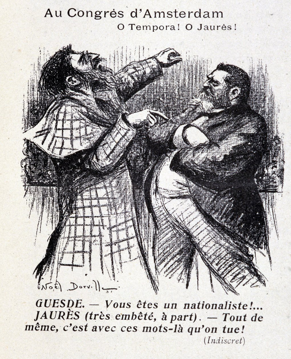 Jean Jaures ve Jules Guesde arasındaki tartışma (Amsterdam sosyalist kongresi), Noel Dorville, “” Le Panache”” 5/10/1904. by Noel Dorville