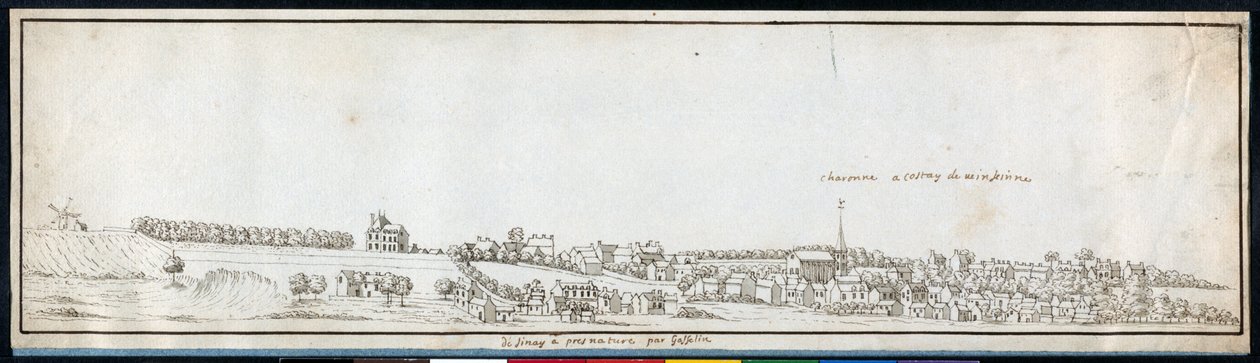 Charonne, c.1677 (kağıt üzerinde yıkamalı kalem ve mürekkep) by Noel Gasselin