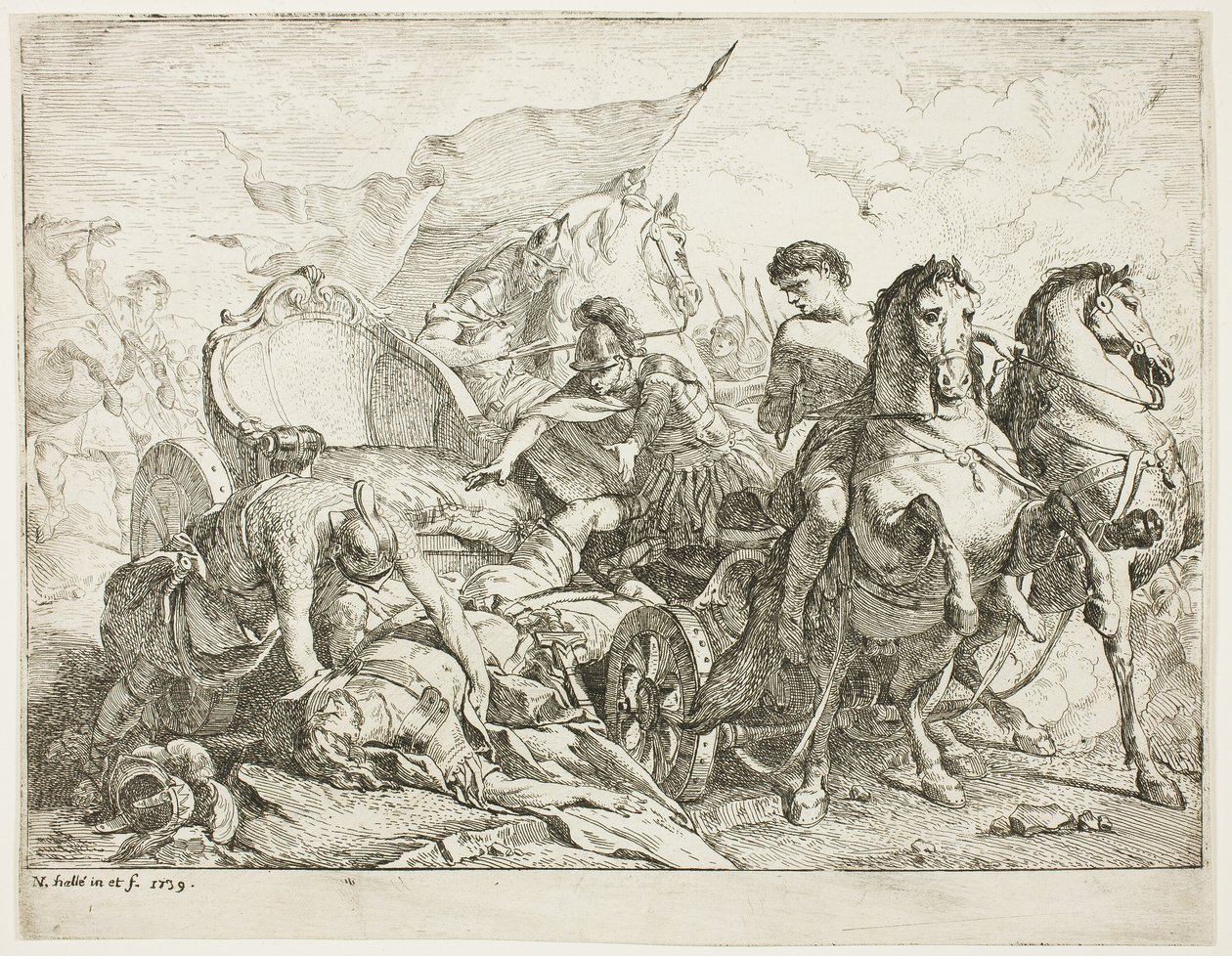 Antiochus Arabasından Düşerken by Noel Halle