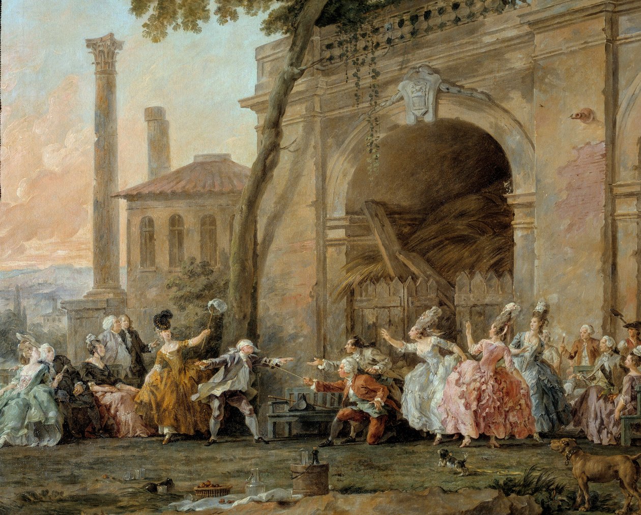 Colin-aillard, colin aillard oyuncularından detay. Noel Halle (1711-1781), 1770-1780 dolaylarında boyama. Tuval üzerine yağlıboya. Amiens, Musee De Picardie by Noel Halle