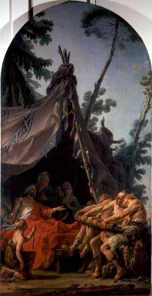 İskit Kralı Ölüm Yatağında Oğullarına Uzlaşmaları İçin Yalvarıyor, c.1767 (tuval üzerine yağlı boya) by Noel Halle