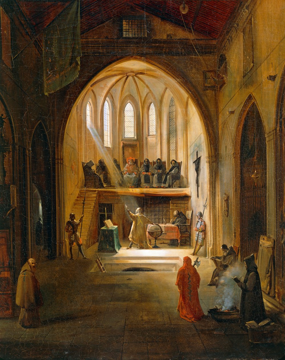Galileo Galilei, Engizisyon Mahkemesi huzurunda, Joseph Clerian'ın tablosu (1796-1842), Detay by Noel Thomas Joseph Clerian