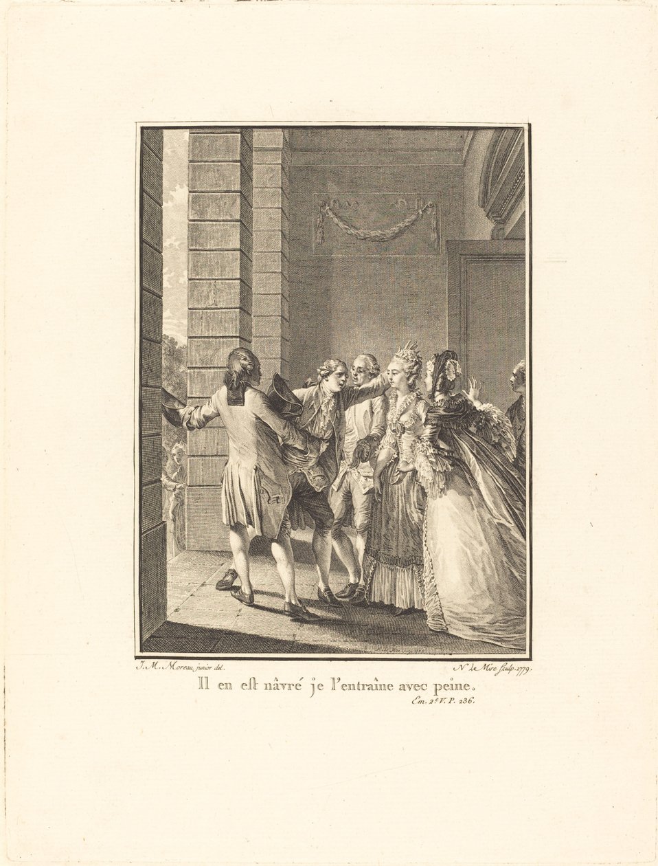 Üzgünüm, onu zorlukla eğitiyorum by Noël Le Mire after Jean Michel Moreau